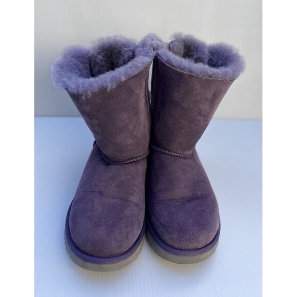 UGG Bailey Bow II Women’s Boots Size 6 Purple Suede Shearling Winter 1016225 - Picture 11 of 14